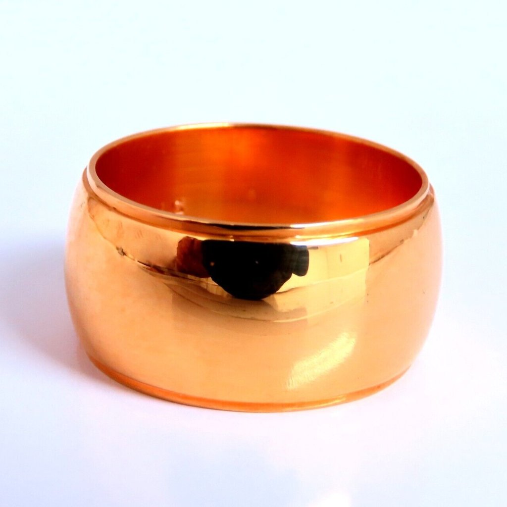 Wide Solid 9.5mm Band 14kt Gold Ring 6 Ls